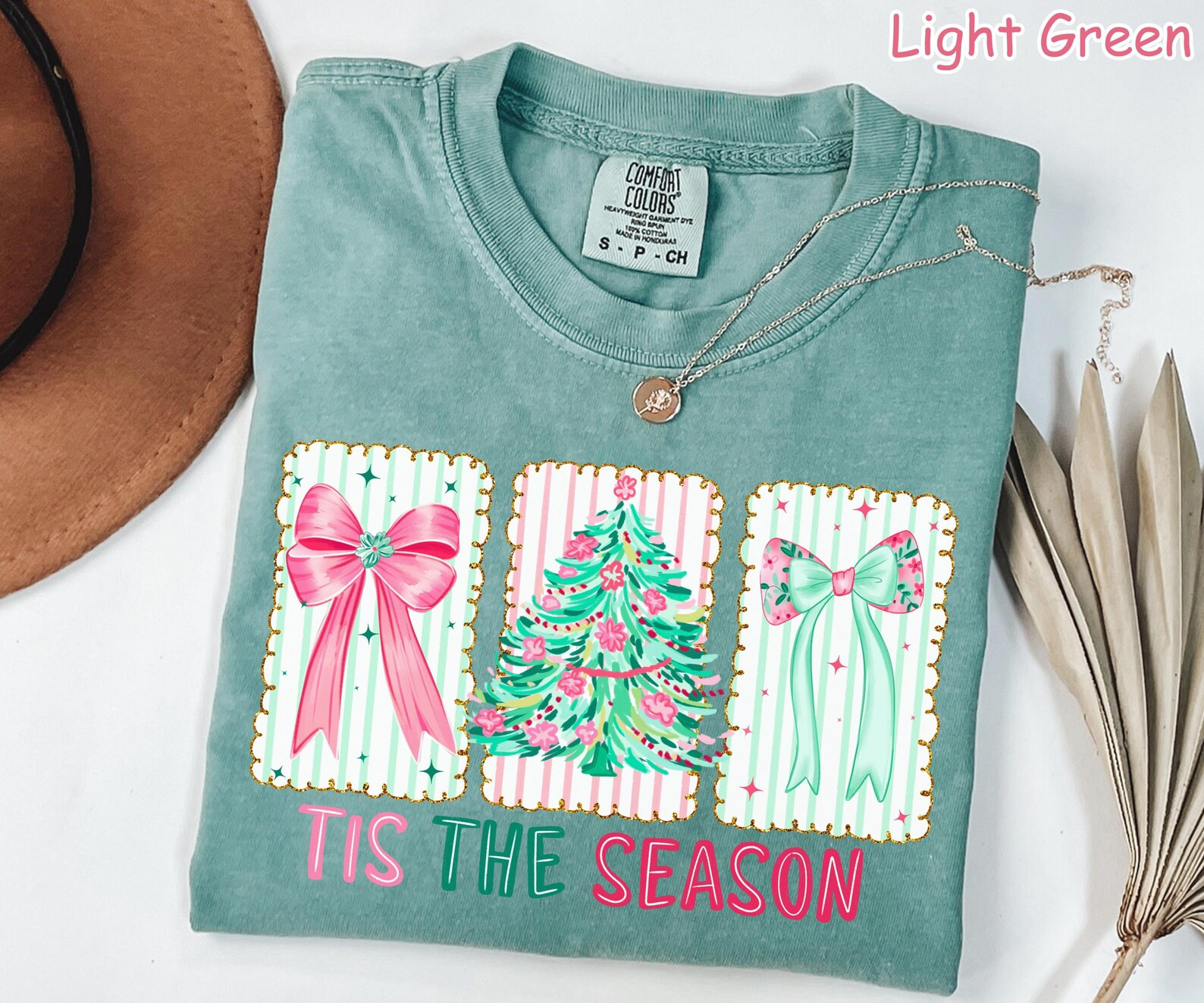 Comfort Colors® Christmas Shirt, Tis the Season Shirt, Christmas Tree Shirt, Coquette Christmas ... | Etsy (US)