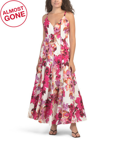 Linen Blend Michah Paneled Midi Dress | TJ Maxx