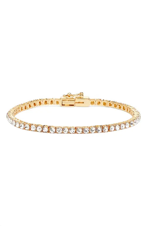 Nordstrom Cubic Zirconia Tennis Bracelet, 3mm in Clear- Gold at Nordstrom | Nordstrom