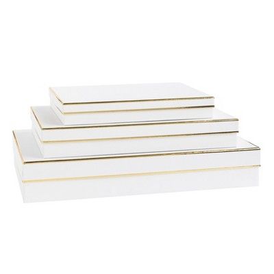 White with Gold Edge shirt Boxes, set of 3 - sugar paper™ | Target