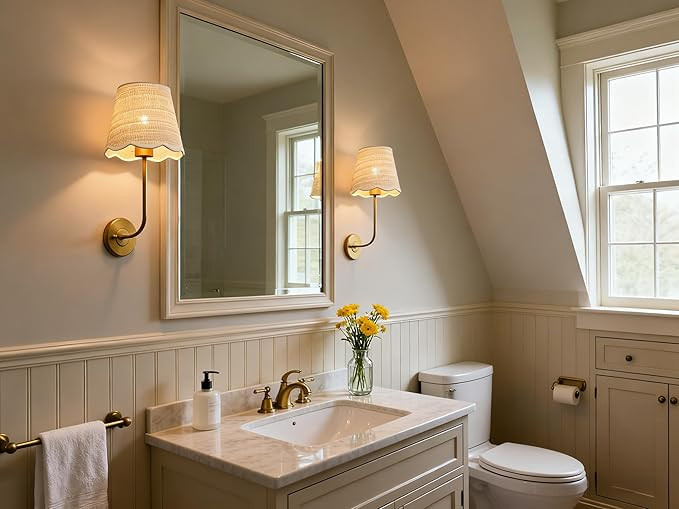 Phansthy Industrial Hardwired Wall Sconce Vintage Farmhouse Wall Light, Boho Brass Finished Wall ... | Amazon (US)