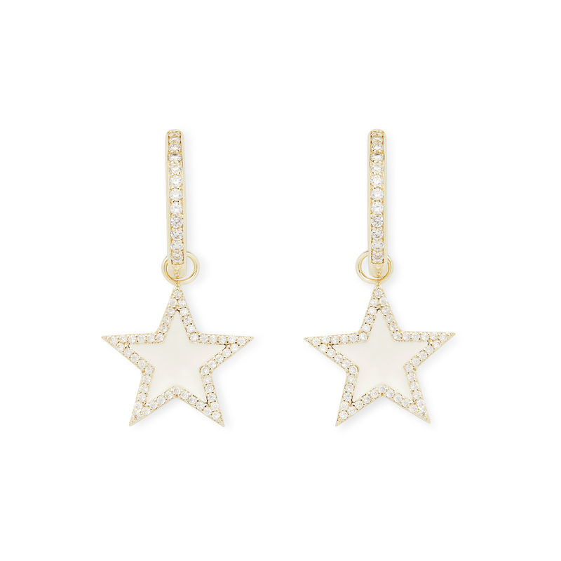Enamel and Pave Star Huggies | Rocksbox