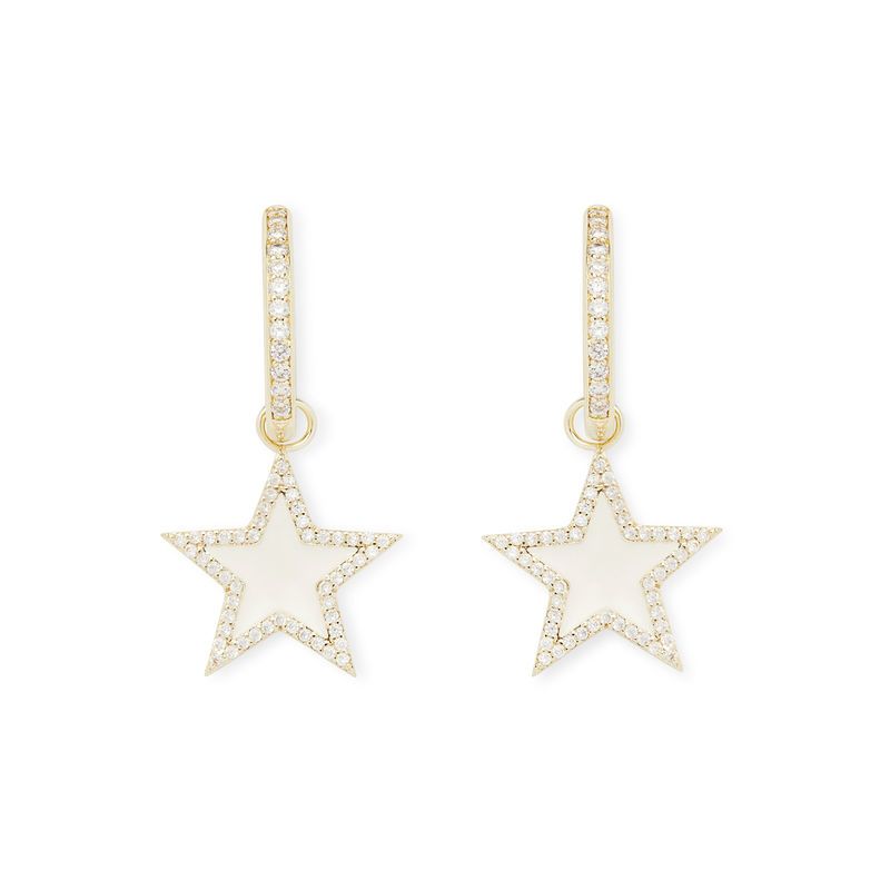 Enamel and Pave Star Huggies | Rocksbox