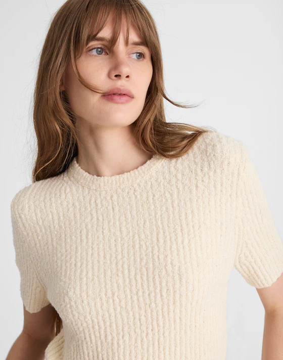 Boucl&eacute;-Knit Crewneck Sweater Tee | Madewell | Madewell