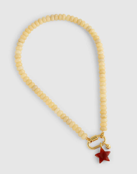 Semiprecious Beaded Carabiner Charm Necklace | Madewell