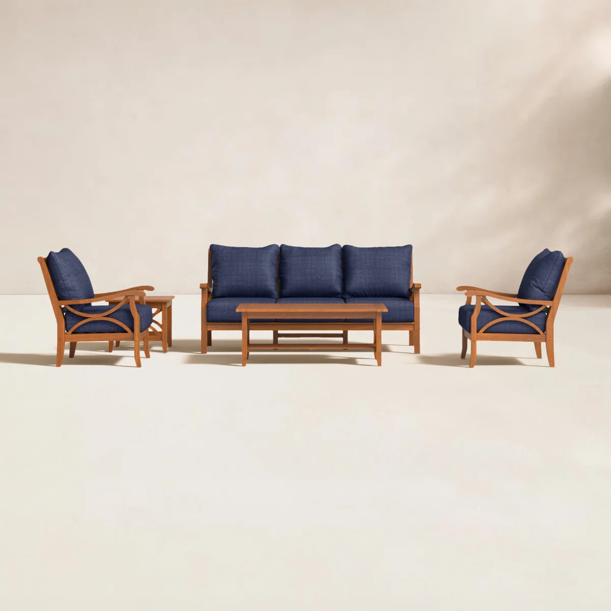 Brunswick 5 Piece Teak Sofa Seating Group with Cushions | Wayfair North America