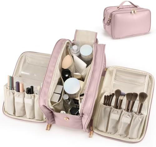 Travel Makeup Bag Women's Large Capacity Cosmetic Portable Organizer Large Opening Waterproof Sto... | Amazon (US)