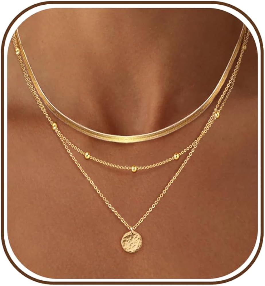 Layered Necklaces For Women,Dainty Gold Necklace Stack 14K Gold Plated Stackable Chain Necklaces ... | Amazon (US)