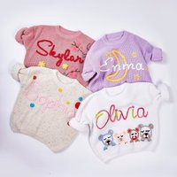 Personalized Baby Name Design Sweaters Embroidery | Custom Hand Knitted Gift Birthday |Gift For Boy/Girl | Etsy (US)