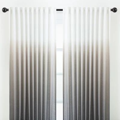 Carolie Ombre Semi-Sheer Rod Pocket Curtains Latitude Run® Curtain Color: Black/Gray, Size per Panel | Wayfair North America