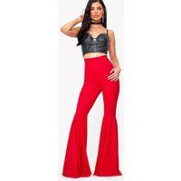 Red Extreme Flared Trousers | PrettyLittleThing US