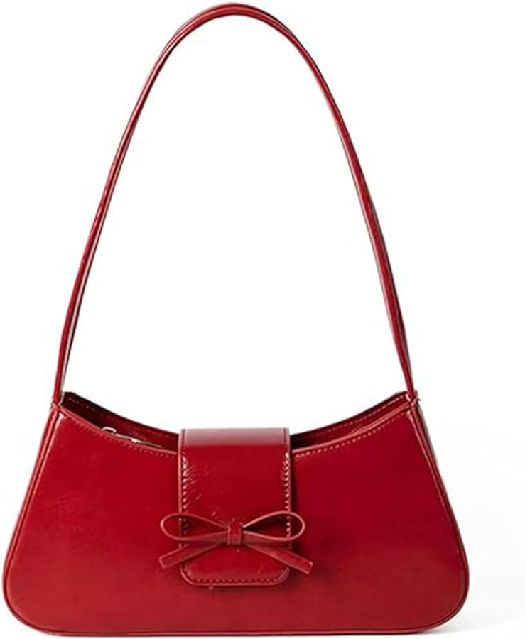 Shoulder Bag for Women, Hobo Handbags Trendy Y2K Purses Patent Leather Clutch Bag Cute Bow Purse | Amazon (US)