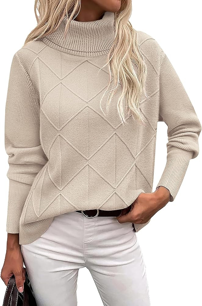 Zeagoo Women's Turtleneck Sweater Fall Winter 2025 Long Sleeve Chunky Knitted Trendy Pullover Top... | Amazon (US)