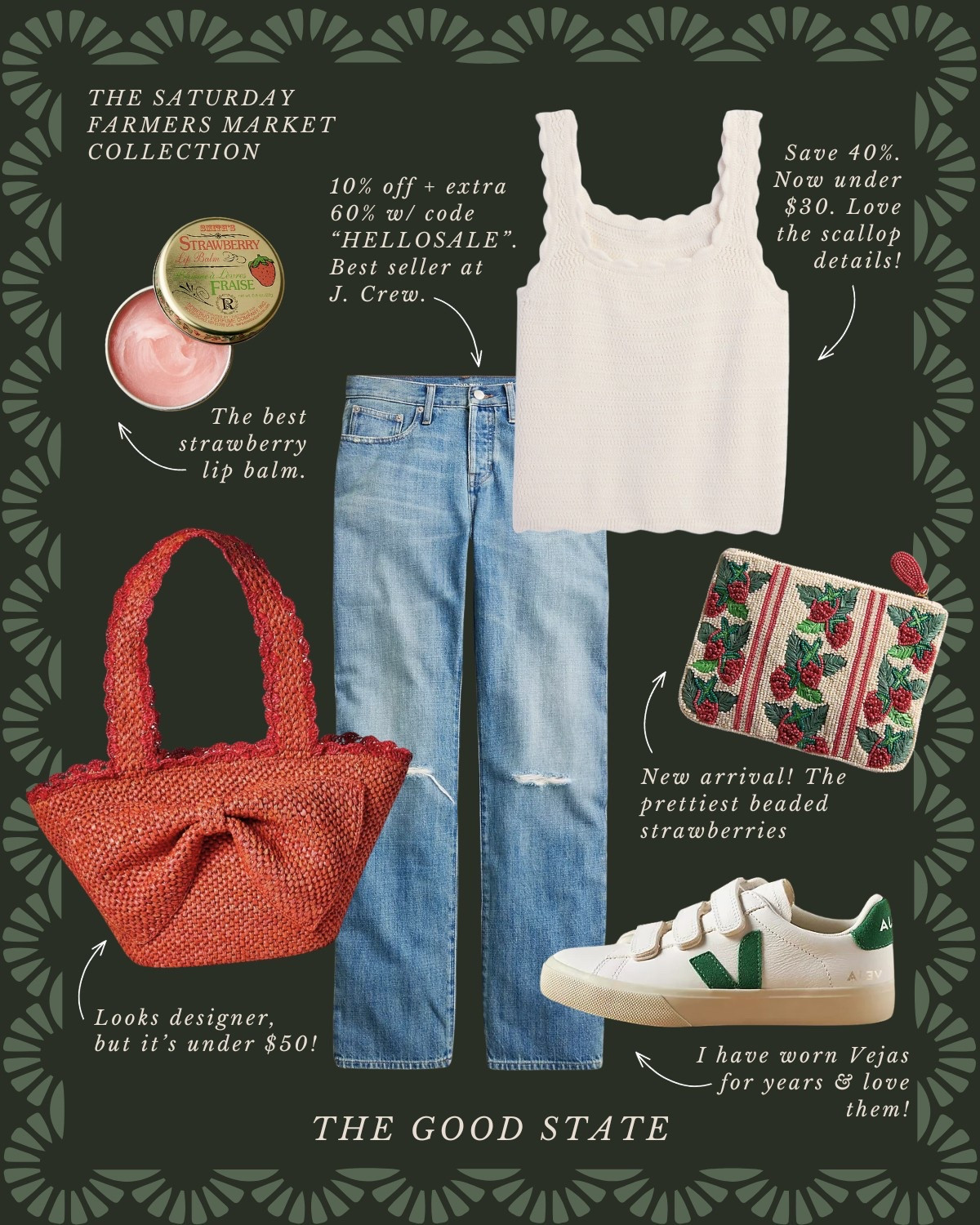 For all the Farmers Market girlies living their best life as the golden morning sunshine warms their face and a cool Spring breeze blows through their hair. For the ones with a market tote overflowing with fresh flowers and their hands full with a coffee and buttery croissant. For the ladies who love all things gingham, their trusty ball cap and the ease of a Springtime dress. This is for the girlies who wake up early for the market and may or may not take a little mid-day nap afterwards…followed by a picnic with all their market goodies and closest girlies of course. This collection is for you🍓🧺🫶🏼

 Anthropologie , Anthro, Amazon, Quince, mini dress, maxi dress denim jacket, chore coat, earring, socks, beauty, sunglasses, spring outfit, spring fashion, tote bag, purse, woven purse, spring break, bandanna, scarf, quilted jacket, the good state, Lauren England, gola sneakers, clutch vacation outfit, hoop, earrings, American Eagle, target target fashion, target style sneakers, veja, mini dress, floral dress, wedding guest, dress, vacation, outfit, ootd, butter yellow, Mother’s Day outfit, Mother’s Day gift, farmers market, dillards, nordstrom, travel outfit, spring fashion, gap, old navy, wedding guest dress,

#LTKSaleAlert #LTKStyleTip #LTKFindsUnder100