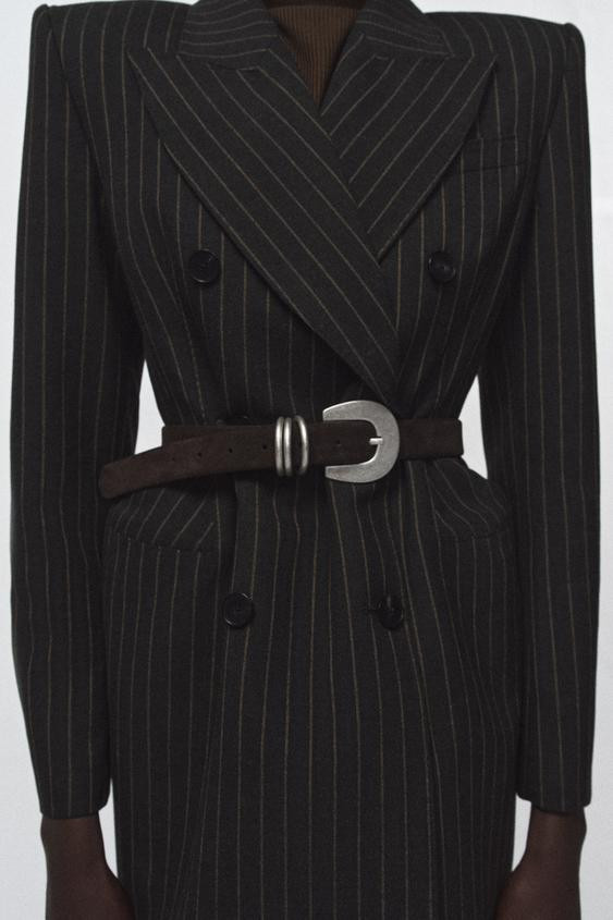 100% SUEDE LEATHER BELT WITH TRIPLE KEEPER | Zara US