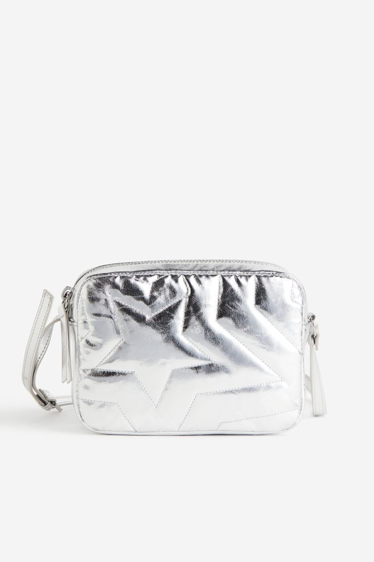 Shimmery Metallic Shoulder Bag - Silver-colored/stars - Kids | H&M US | H&M (US + CA)