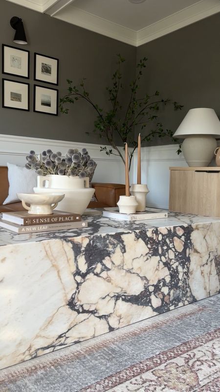 Obsessed is a *bit* of an understatement when it comes to my Kaia Calacatta Viola Marble Plinth coffee table from @eternitymodern 😍 every piece of stone is unique and I love the rich veining and deep texture it adds to this space. Stay tuned as this room continues to get a refresh!! Coffee table styling. Sitting room styling. Living room  

#LTKVideo #LTKhome #LTKstyletip
