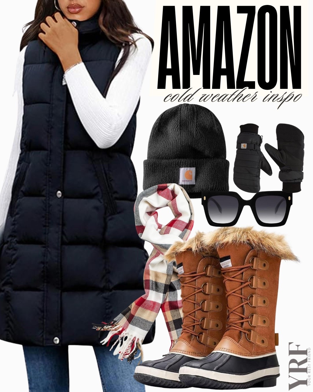 Cold-weather ready. This mid-length puffer vest with removable hood pairs perfectly with all your winter essentials — boots, gloves, hat, scarf, and sunglasses. The ultimate layered look for chilly days.

#AmazonFashion #AmazonFinds #LTKFinds #LTKStyle #LTKWinterStyle #WinterFashion #ColdWeatherOutfit #PufferVest #LayeredLook #WinterEssentials #LTKFallStyle #LTKOnTheGo #CozyLayers #EverydayOutfit #LTKColdWeather
#LTKShoeCrush

#LTKSeasonal #LTKSaleAlert