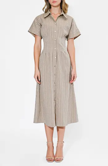 Audrey Stripe Cotton Blend Shirtdress | Nordstrom