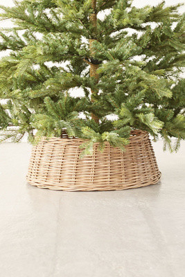 Wicker Basket Tree Skirt, Gray | Anthropologie (US)