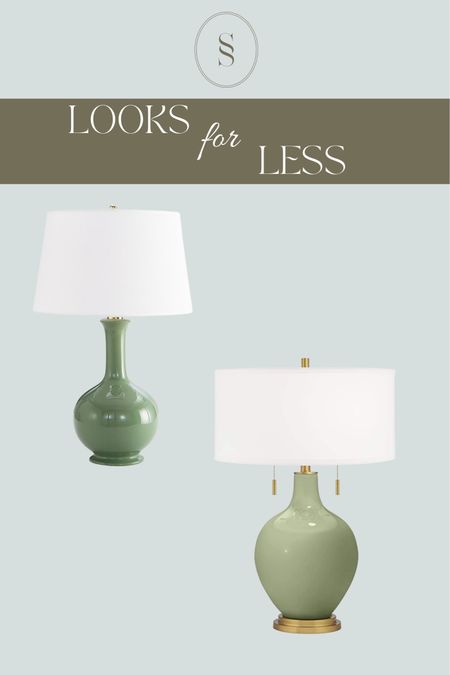 Artichoke green pistachio green curvy table lamp #lookforless one from Ballard and the other from Amazon! 

#LTKhome #LTKFind #LTKSeasonal