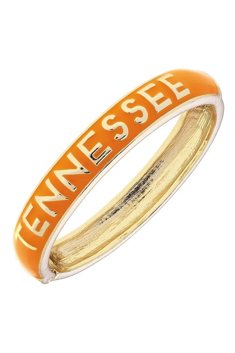 Tennesseee Vols Sculpted Enamel Hinge Bangle in Orange | CANVAS