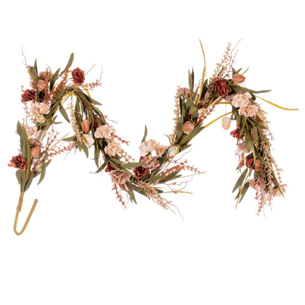 5' Brown/Cream Carnation/Lantern Garland | Walmart (US)