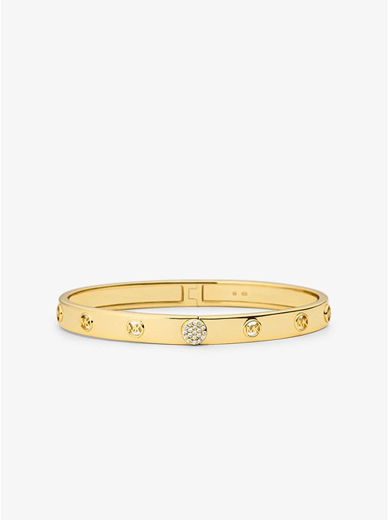Precious Metal-Plated Sterling Silver Pavé Bangle | Michael Kors US