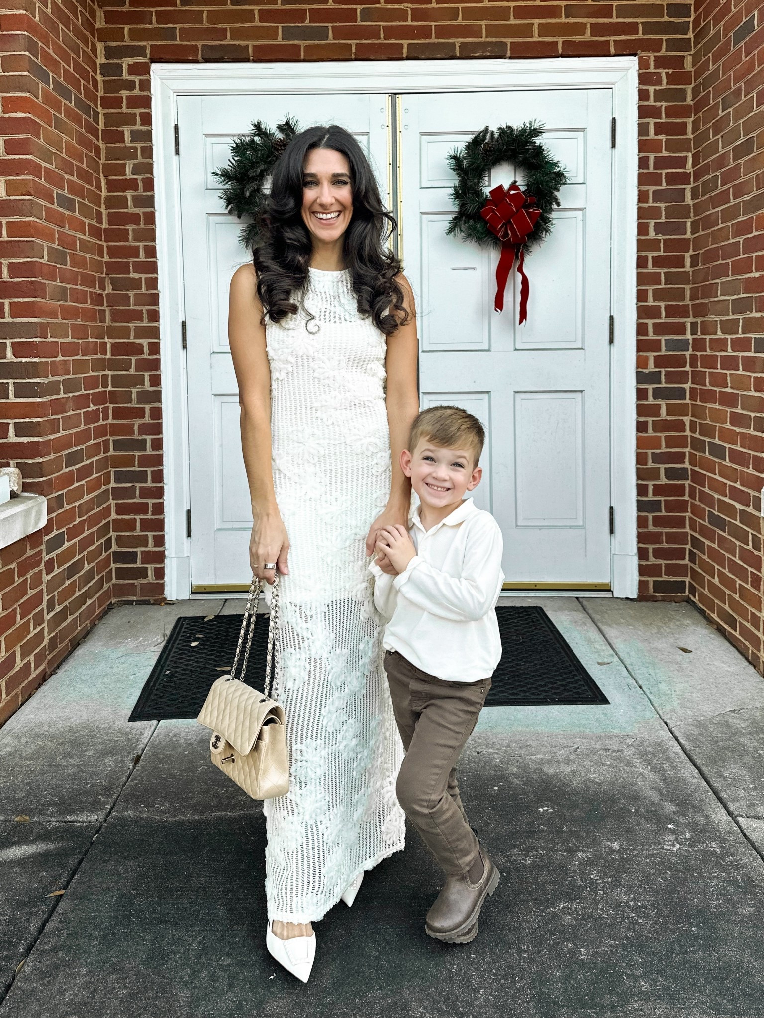 White midi dress from Mango is true to size 