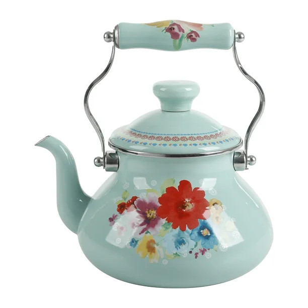The Pioneer Woman Breezy Blossom Enamel on Steel 1.9-Quart Tea Kettle - Walmart.com | Walmart (US)