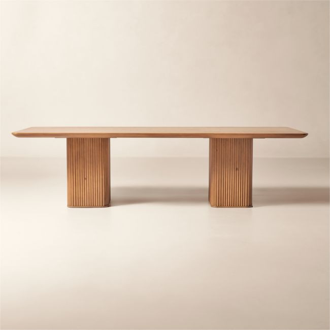 Davison 108"" Rectangular Fluted Oak Dining Table | CB2