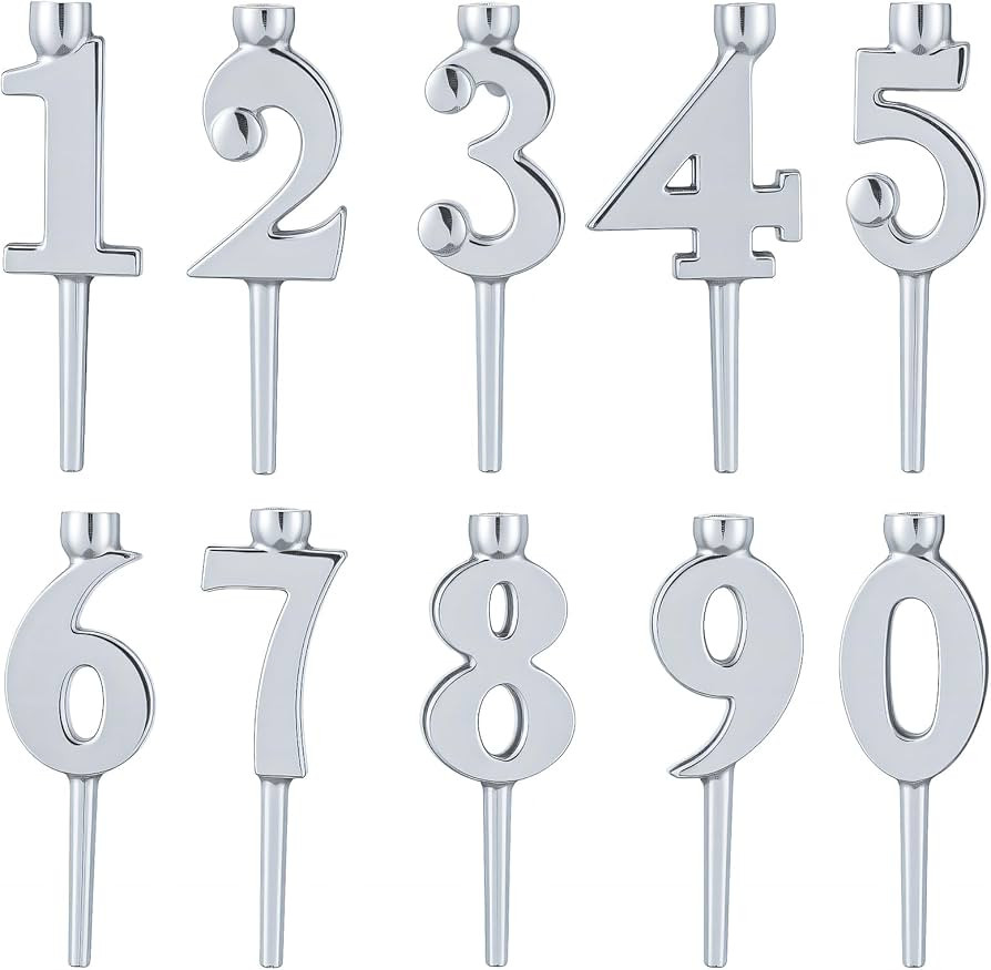 Otoolling 1 Set Number Candle Holder Set Silver Candle Holder Gifts Handmade Recycled Aluminum To... | Amazon (US)