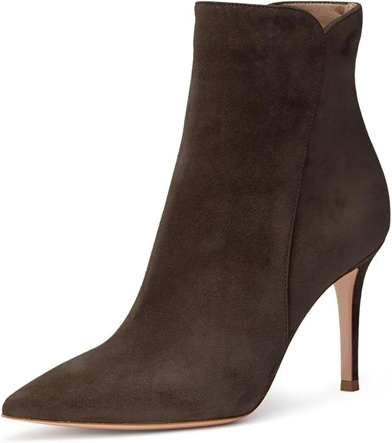 JANSEVEN Women's Heeled Ankle Boots Stiletto High Heel Booties Pointed Toe Comfortable Sexy Class... | Amazon (US)