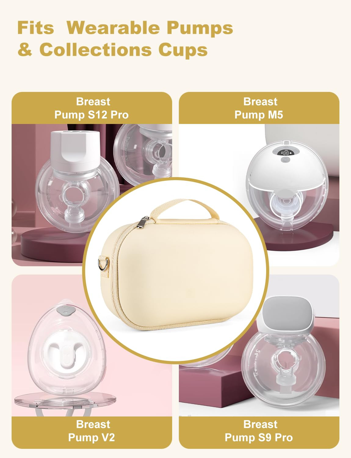 Breast Pump Bag for Momcozy S12 Pro/S9 Pro/M5/V2, Hard Shell Breast Pump Storage for Hands-Free W... | Amazon (US)