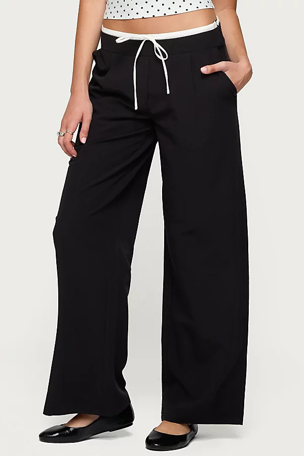 Edikted Peekaboo Drawstring Pants in Black, Women's at Urban Outfitters | Urban Outfitters (US and RoW)
