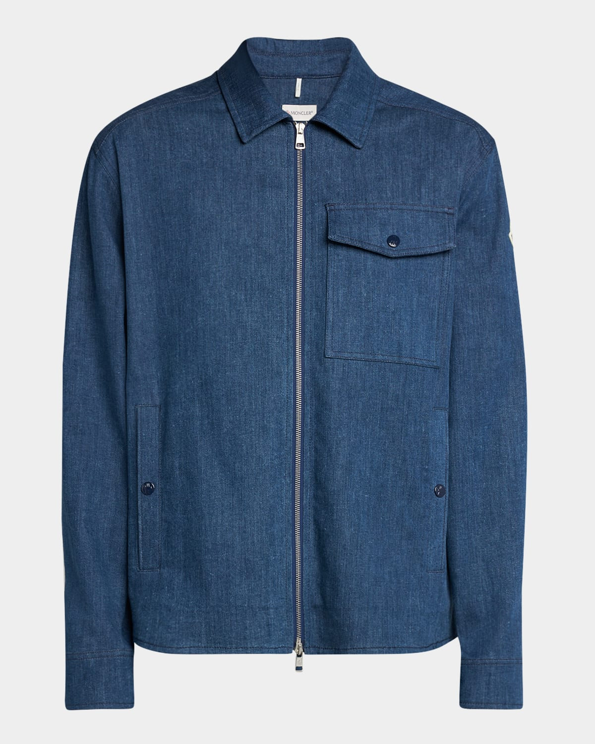 Men's Zip-Front Denim Overshirt | Neiman Marcus
