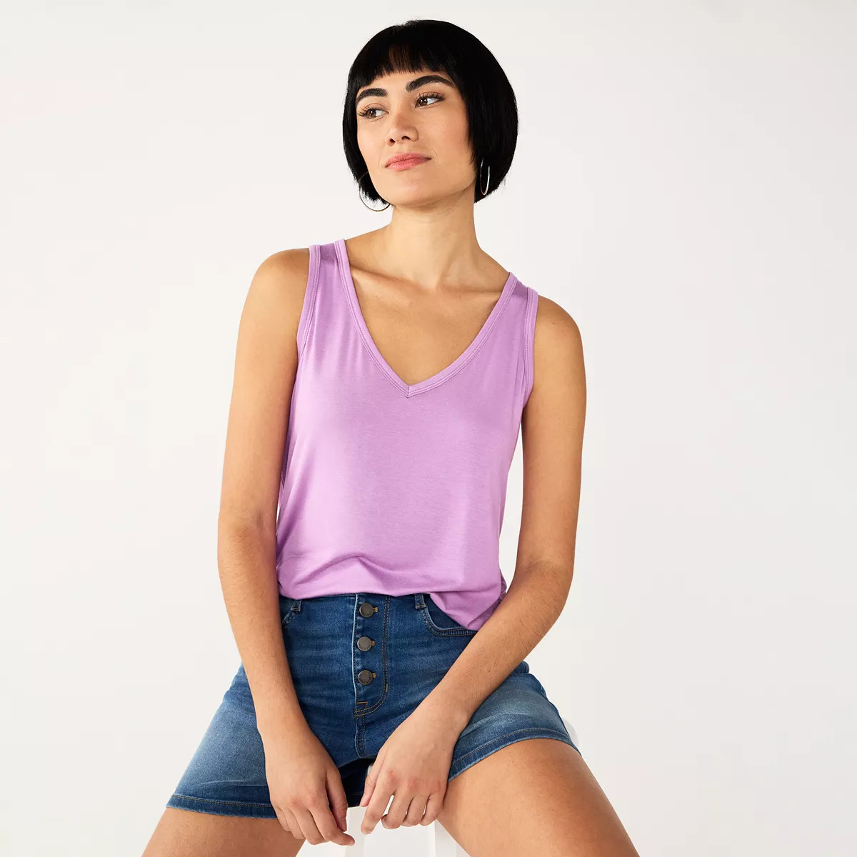 Women's Nine West Easy V-Neck Tank | Kohl's