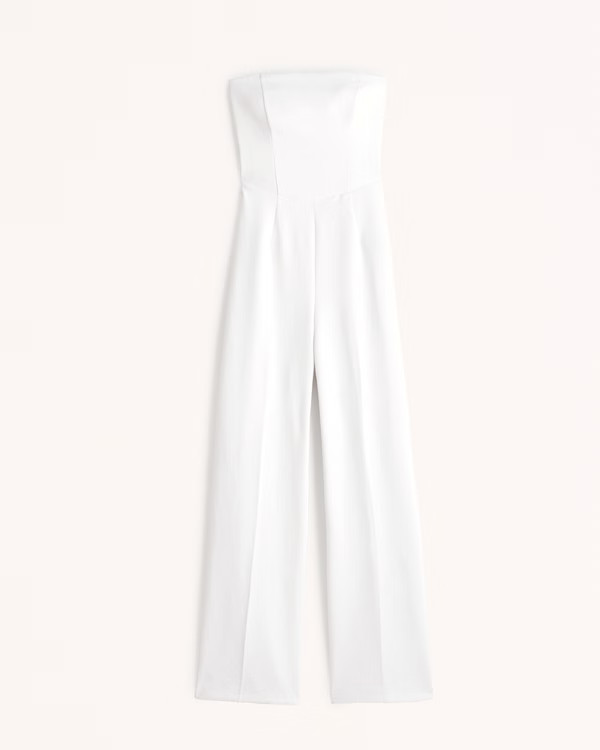 Strapless Premium Crepe Jumpsuit | Abercrombie & Fitch (US)