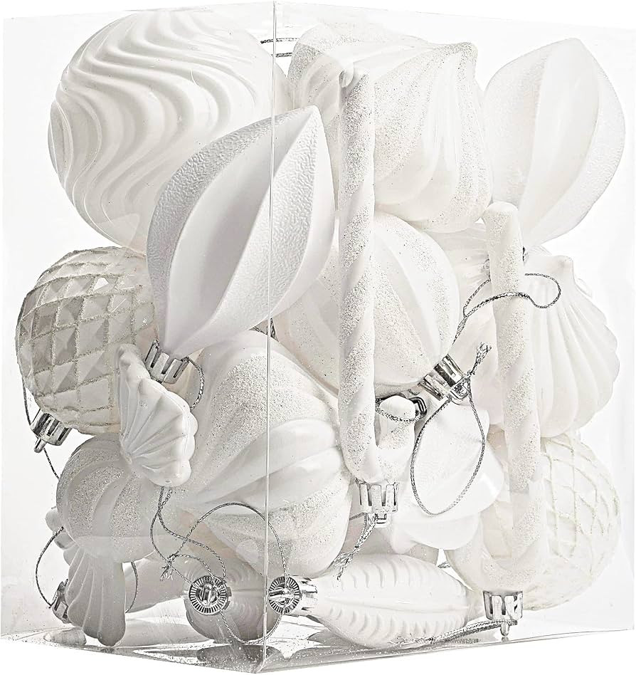 Christmas Ball Ornaments Shatterproof Plastic Tree Ornaments 24 PCS Shaped Styles Xmas Tree Holid... | Amazon (US)