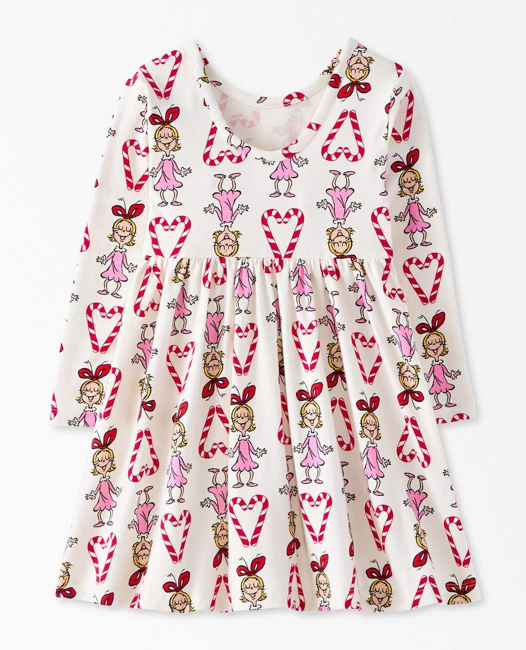 Dr. Seuss Cindy-Lou Who Long Sleeve Skater Dress with Pockets | Hanna Andersson