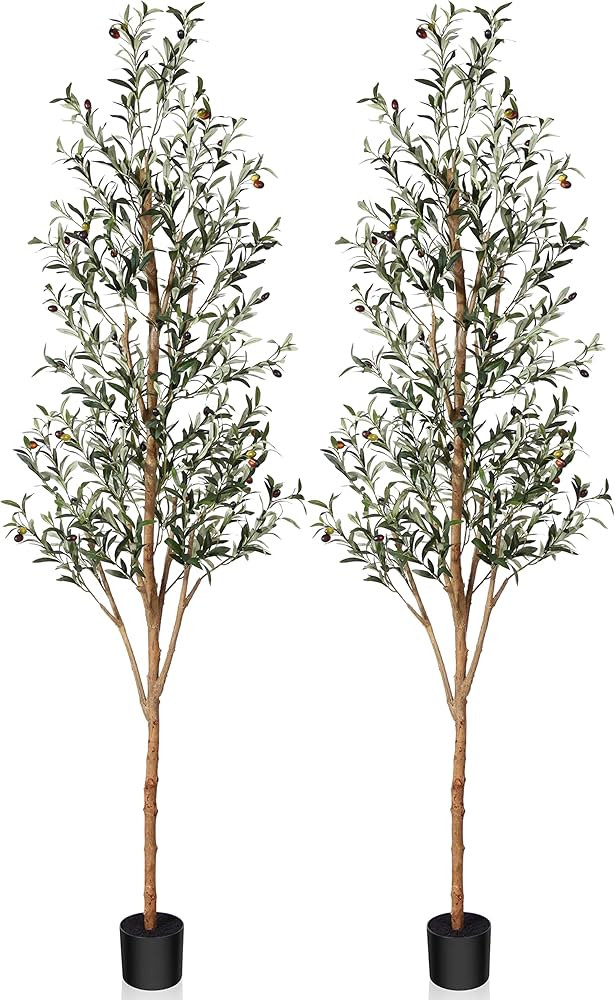 Kazeila Artificial Olive Tree 7FT Tall Faux Silk Plant for Home Office Decor Indoor Fake Potted T... | Amazon (US)