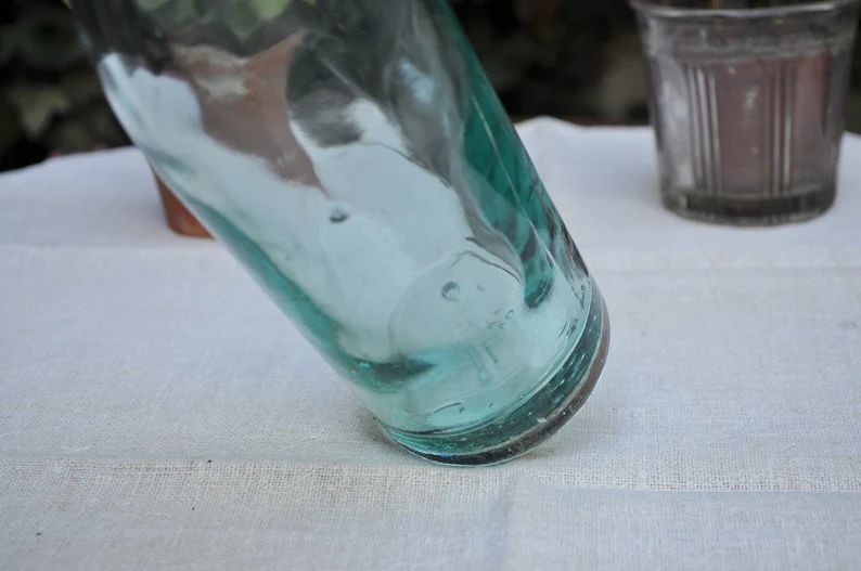 Vintage French Blue Glass Bottle With Porcelain Stopper and | Etsy | Etsy (US)