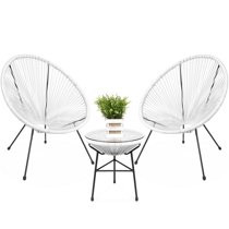 Best Choice Products 3-Piece All-Weather Patio Acapulco Bistro Furniture Set w/ Rope, Glass Top T... | Walmart (US)