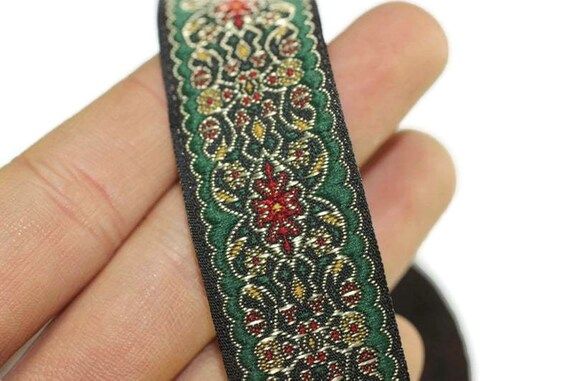 25 Mm Red&green Jacquard Ribbon 0.98 Inches Decorative Craft | Etsy | Etsy (US)