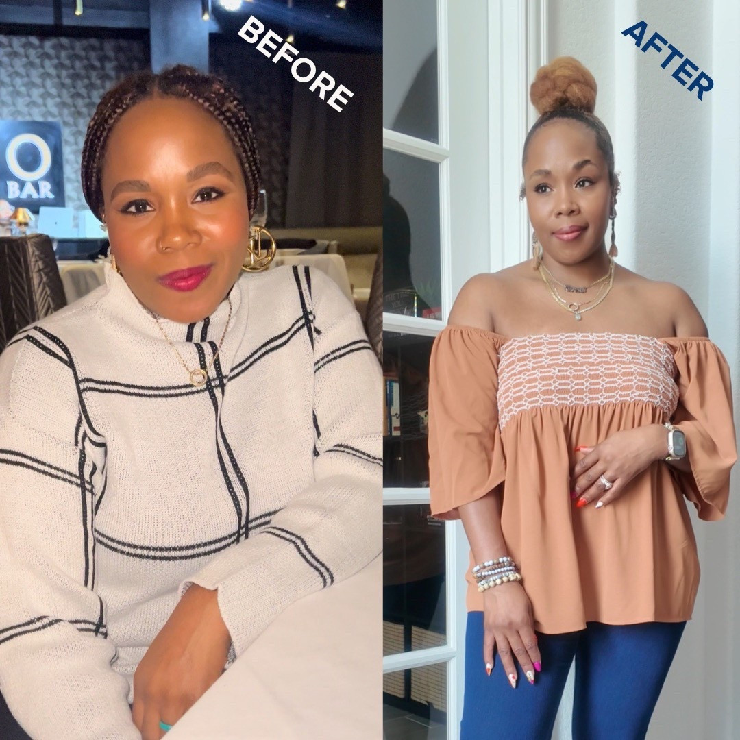 This before and after isn't just about weight loss... it's about finding myself again after my world completely changed.

Three years ago, I was engaged Dr. Nina. Now? I'm married Dr. Nina, mama Dr. Nina, AND Full Professor Dr. Nina. I also turned 40 while pregnant.

Here's what nobody tells you: Even wonderful changes can be absolutely overwhelming. 🤯

These were all GOOD things... blessings I prayed for... but having them all happen so close together? It sent my hormones into chaos and added anxiety I didn't expect.
My body was different. My energy was different. My entire identity was shifting, and I felt lost in my own life. 😮‍💨

Comment PODCAST below and I'll DM you my exact self-care essentials that helped me through this transition!💕

This weight loss journey wasn't like my 100-pound transformation in my 20s. This was about re-learning my body and appreciating who I am NOW. Not who I used to be.

The hormone changes, the sleepless nights, the pressure to "bounce back"... I had to set a boundary with myself:

"I will honor who I'm becoming, not who I used to be." ✨

If you're navigating ANY major life changes right now... new job, relationship status, health journey, family dynamics... and feeling overwhelmed by even the GOOD stuff? You're not alone.

Growth can feel scary. Blessings can feel heavy. And it's okay to feel lost while you're finding yourself again.

#LTKOver40 #LTKActive #LTKFamily