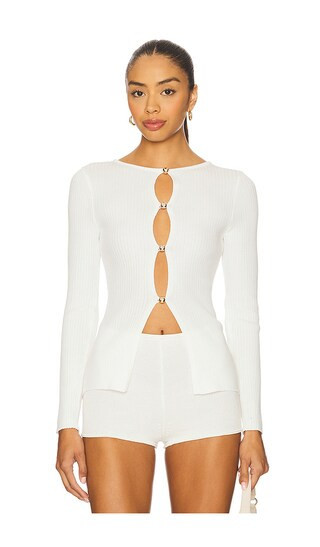 Bardot Nautico Knit Cardigan in White. - size S | Revolve Clothing (Global)