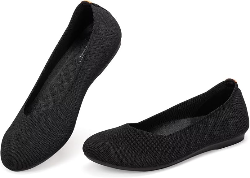 BEJINASH Ballet Flats for Women Soft Slip On Flat Shoes Knit Round Toe Work Flat Mesh Woman Walki... | Amazon (US)