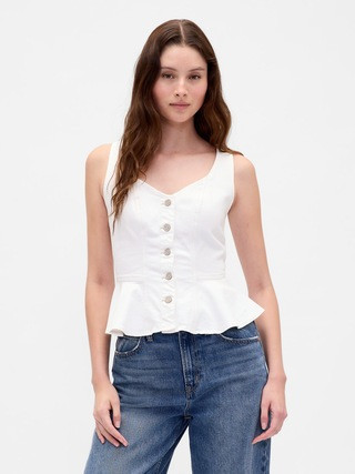 Denim Peplum Tank Top | Gap (US)