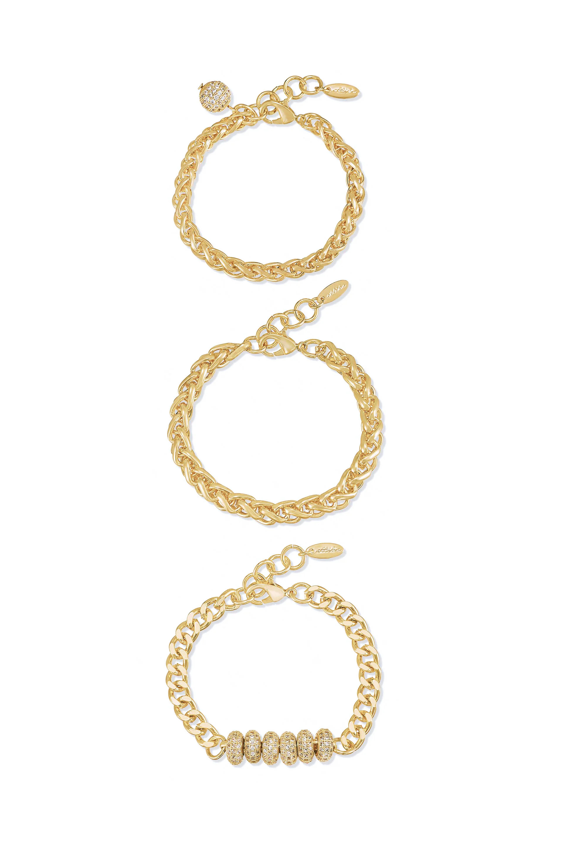 Linked Chain Trio Bracelet Set | Ettika