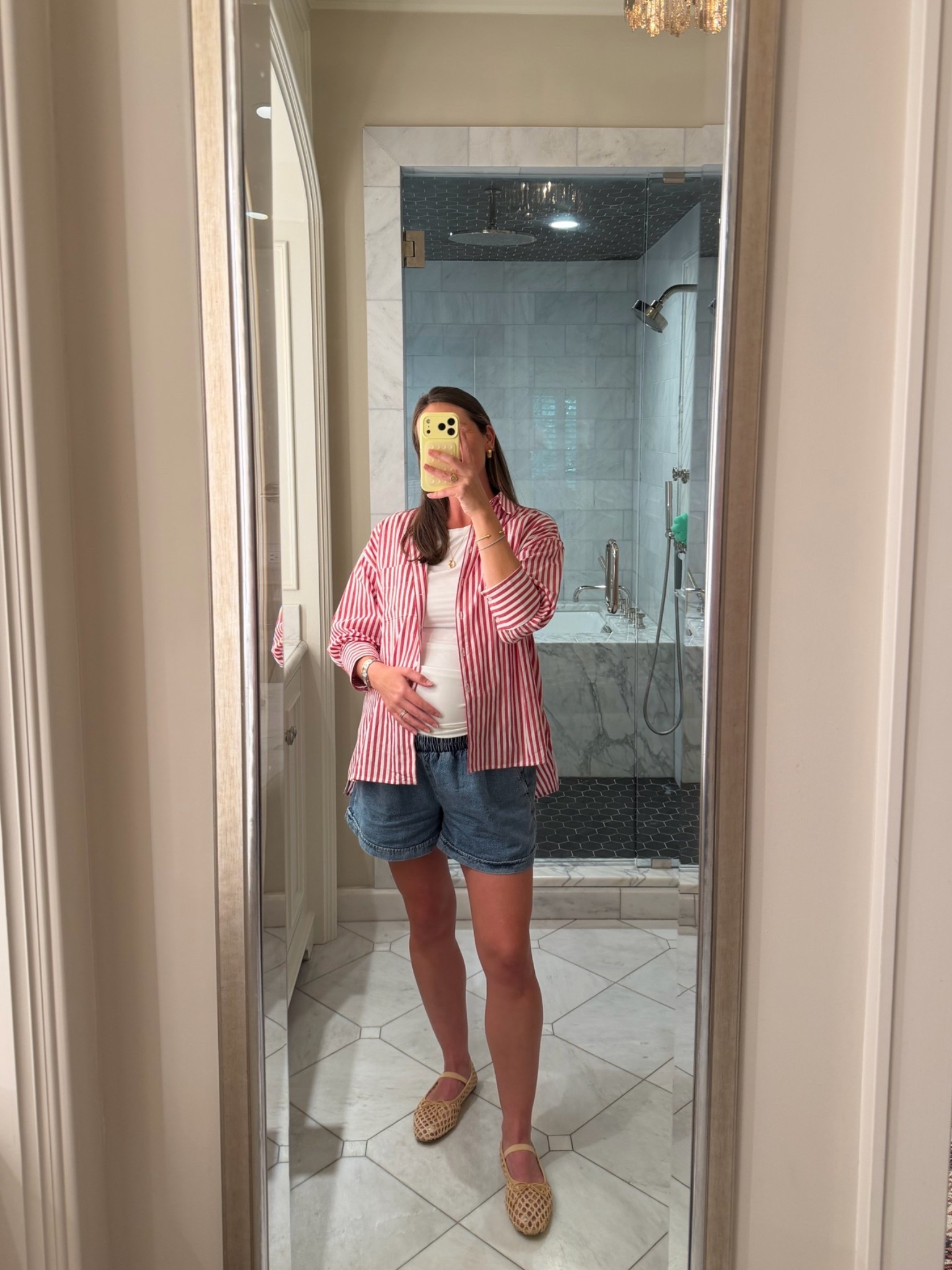 Comfy fit otd♥️ these Hatch denim shorts have been such a pregnancy staple! Sized up to a medium

#LTKBump #LTKootd #LTKmomlife